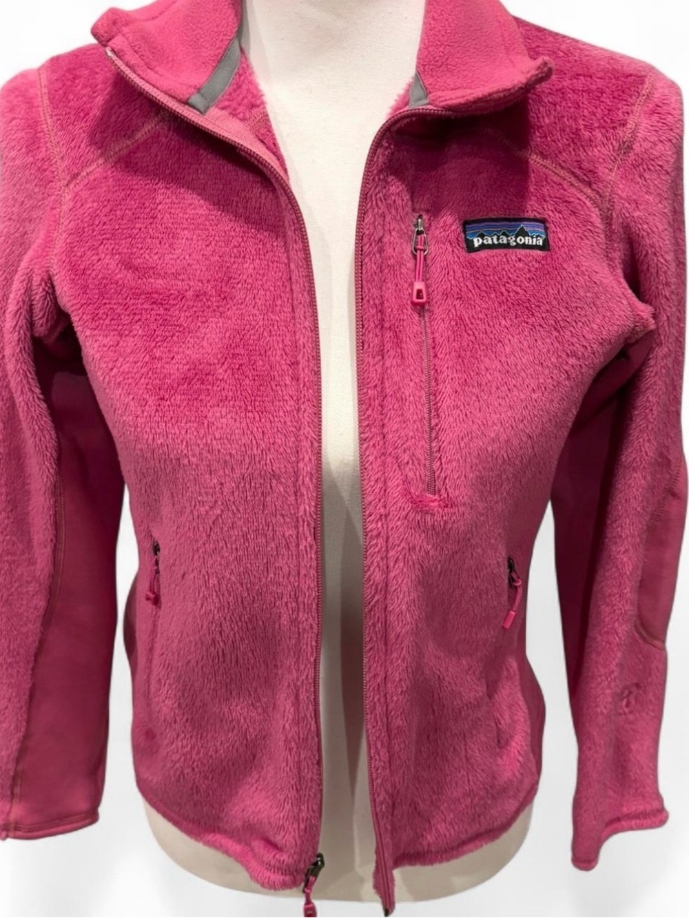 Patagonia Women's Hot Pink Fleece Jacket with Logo